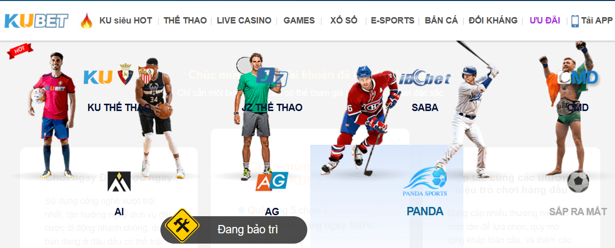 Kubet - Link Trang Chủ Casino Kubet Chính Thức 2026 20 KU Thể Thao là sảnh cược đã làm nên tên tuổi cho KUBET. Chúng tôi là đối tác với Laliga (một trong 5 giải đấu lớn nhất toàn cầu)